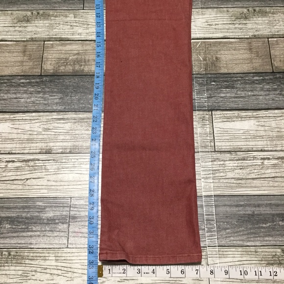 7 For All Mankind Carol Emilio Pucci Jeans Women 27 Red (Inseam 33) Straight K3 - Picture 2 of 13
